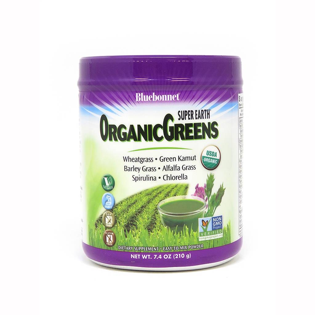 Bluebonnet Nutrition - Super Earth Organic Greens Powder - 7.4 oz