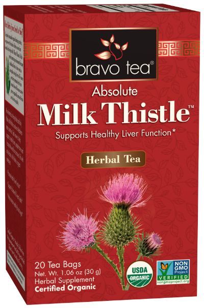 Bravo Tea - Organic Absolute Milk Thistle Herbal Tea - 20 Tea Bags