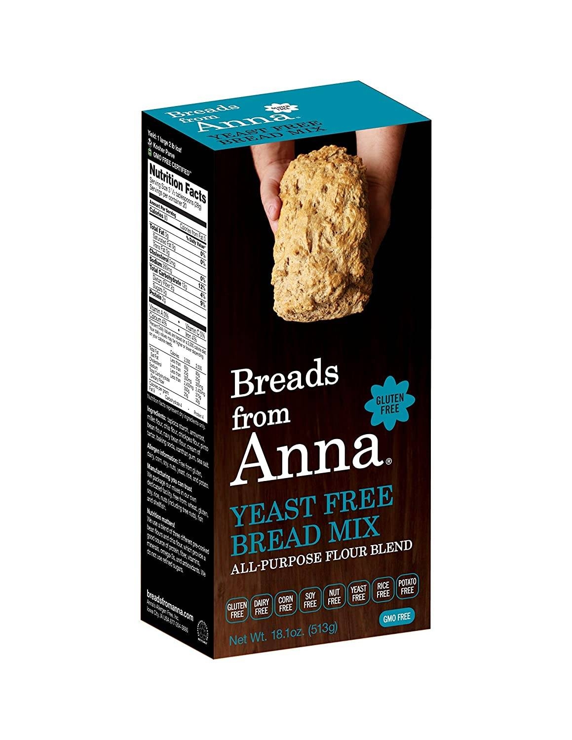 Breads from Anna - Gluten-Free Yeast Free Bread Mix - 18.1 oz (513