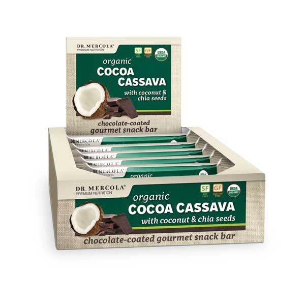 Dr. Mercola - Organic Cocoa Cassava Bars (with Coconut & Chia Seeds) -