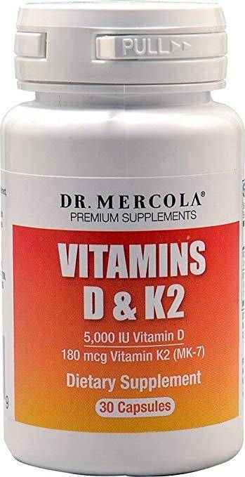 Dr. Mercola - Vitamins D & K2 (5000 IU / 180 mcg) - 30 Capsules