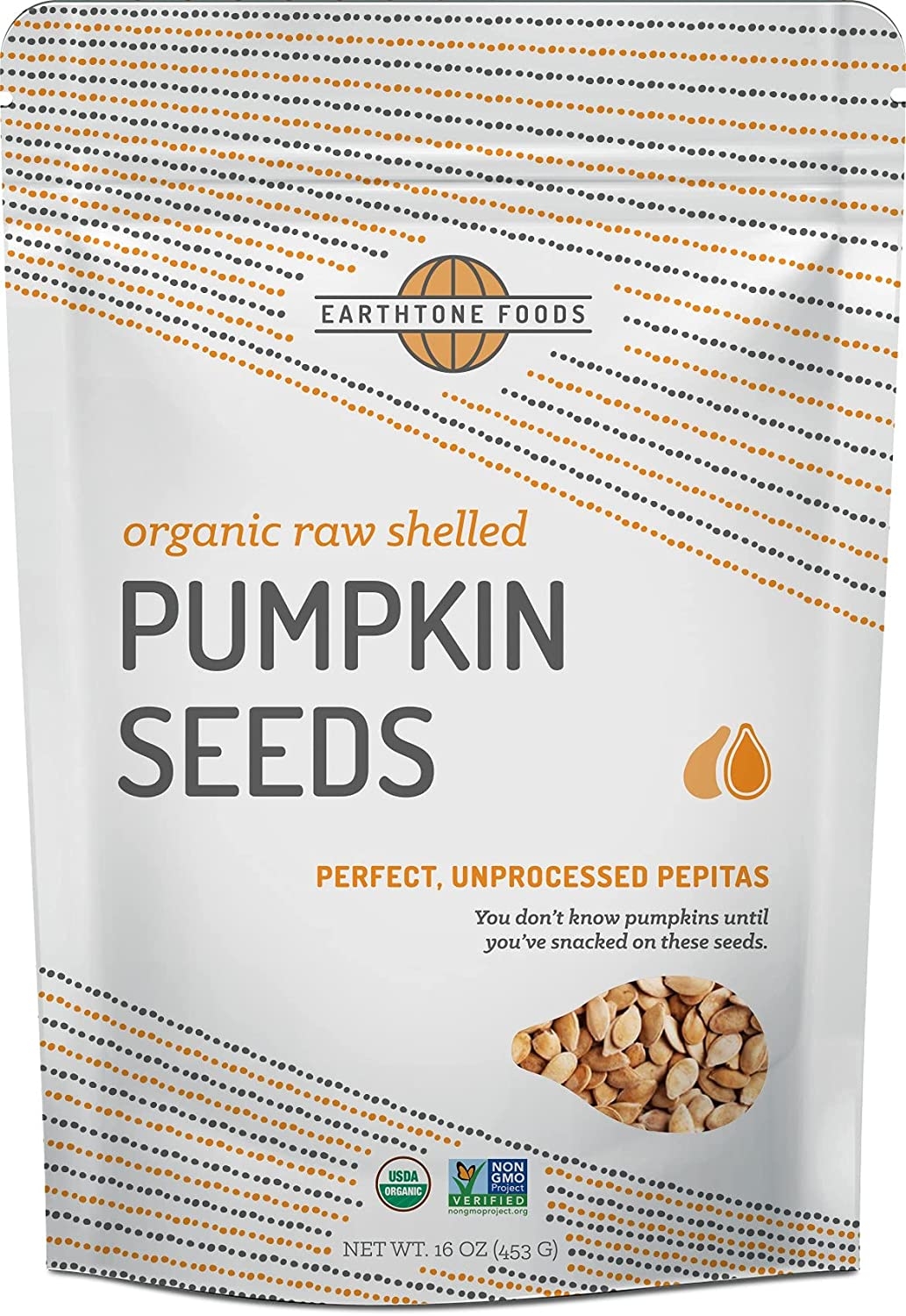 Earthtone Foods - Organic Raw Shelled Pumpkin Seeds - 16 oz (453