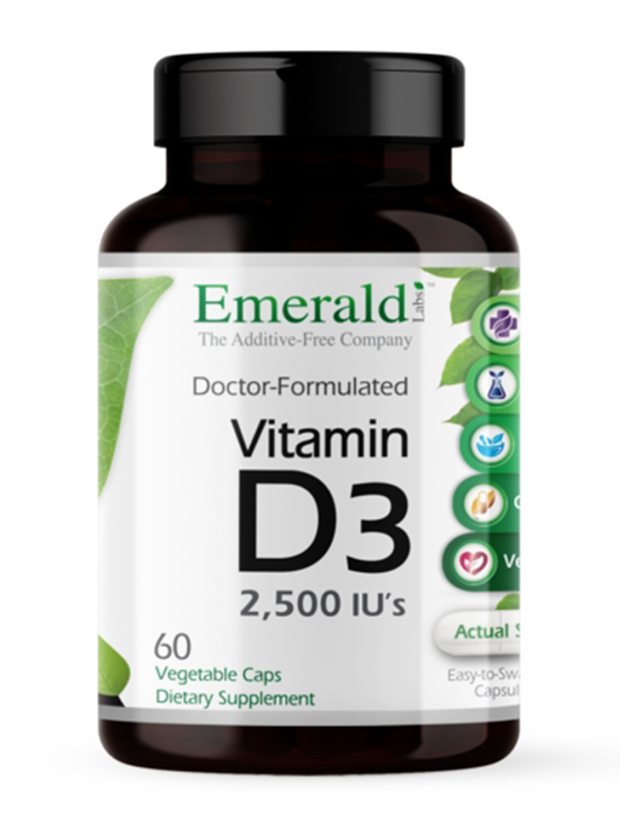 Emerald - Vitamin D3 2,500 IU's - 60 Vegetable Capsules