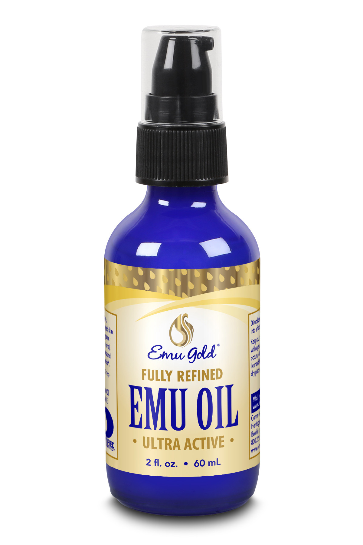 Emu Gold - Emu Oil, Pure Grade A Extra Strength Ultra Active - 2 fl.