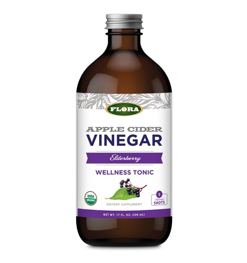 Flora - Apple Cider Vinegar - Elderberry - 17 fl. oz (500 ml)
