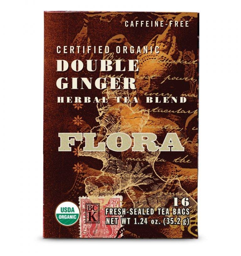 Flora - Organic Double Ginger Herbal Tea Blend - 16 Tea Bags