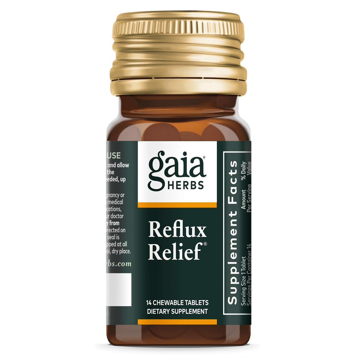 Gaia Herbs - Reflux Relief - 14 Chewable Tablets