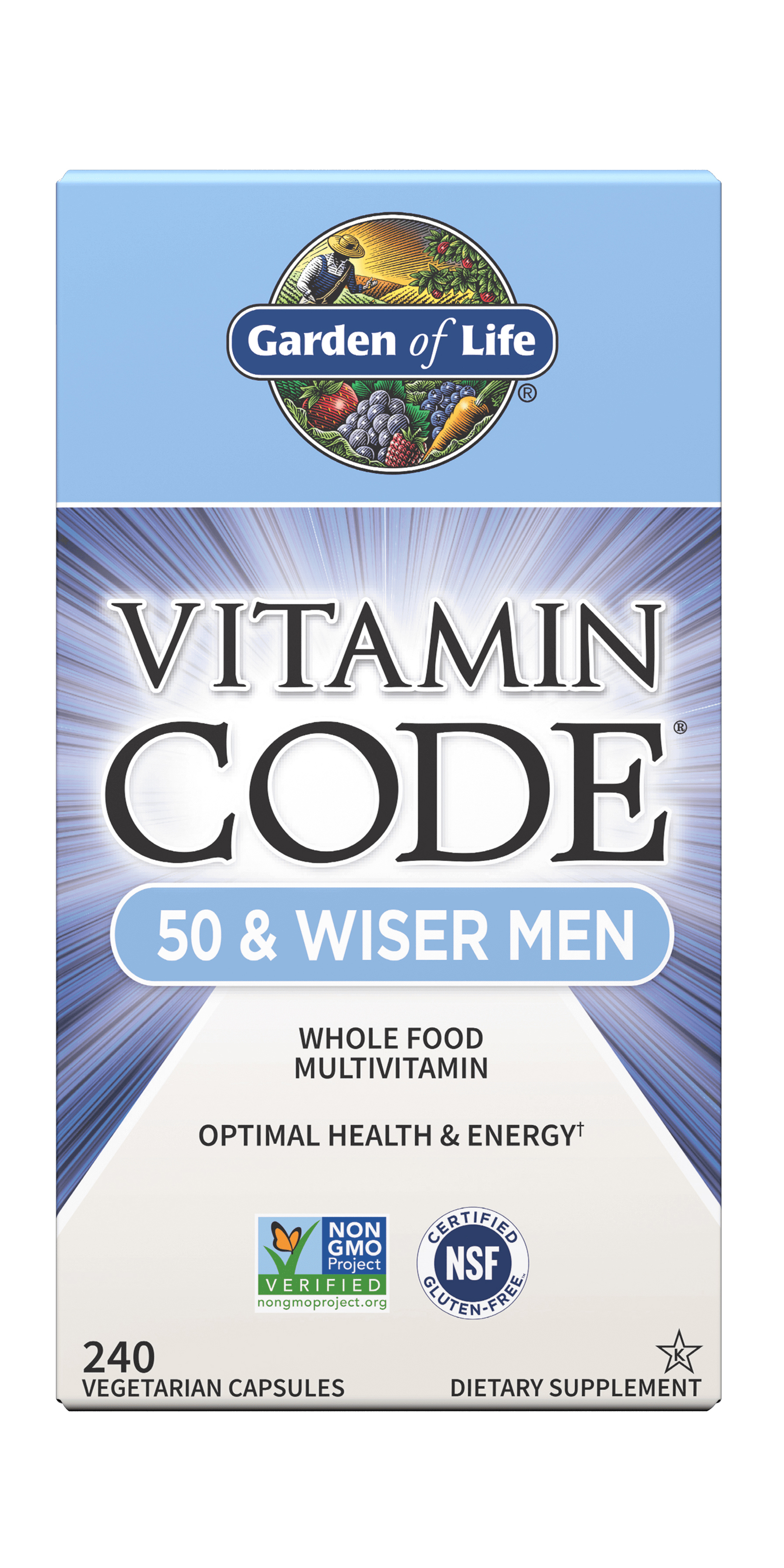 Garden of Life - Vitamin Code - 50 & Wiser Men - 240 Vegetarian