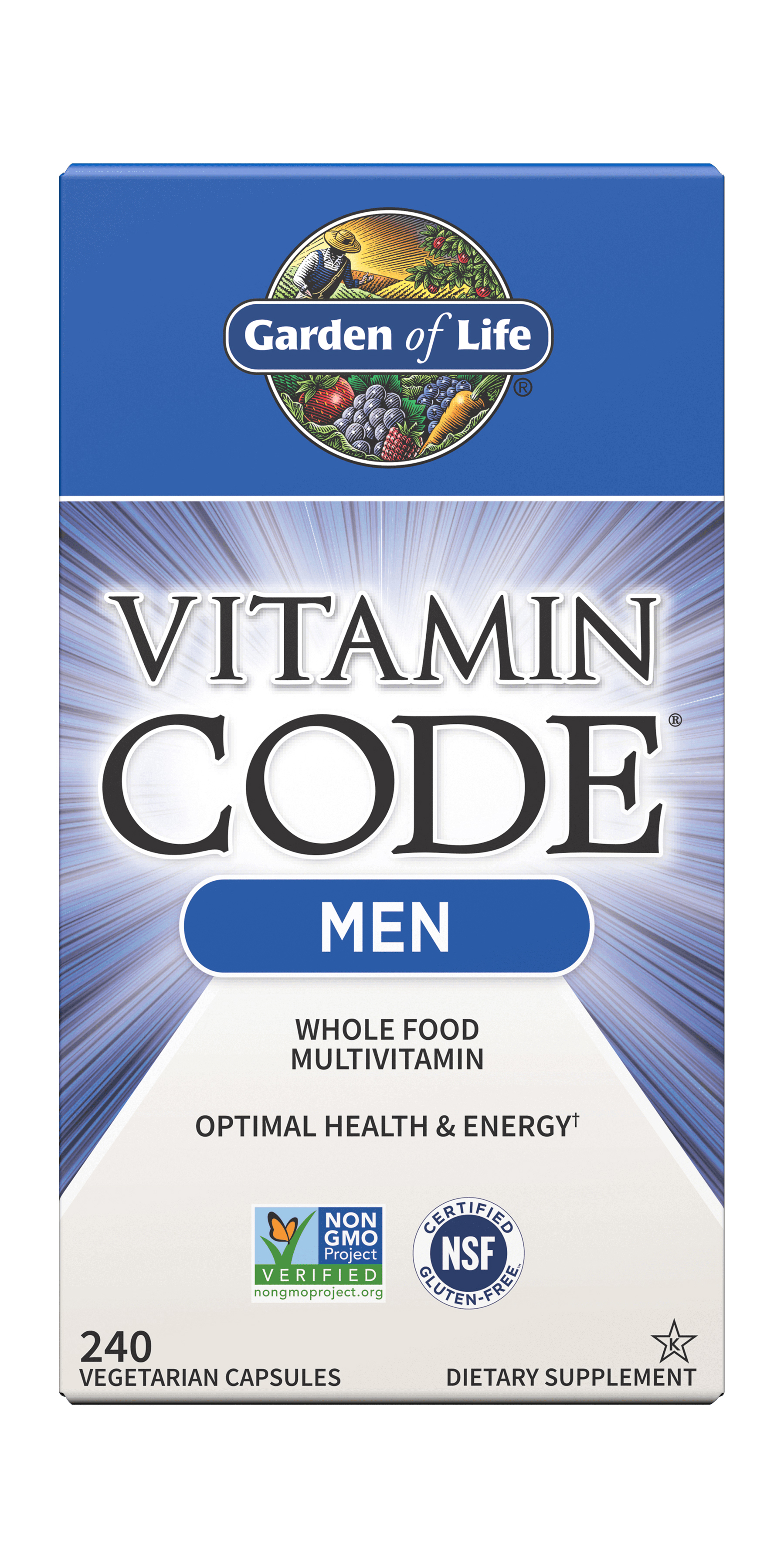 Garden of Life - Vitamin Code - Men's Multi - 240 Vegetarian Capsules