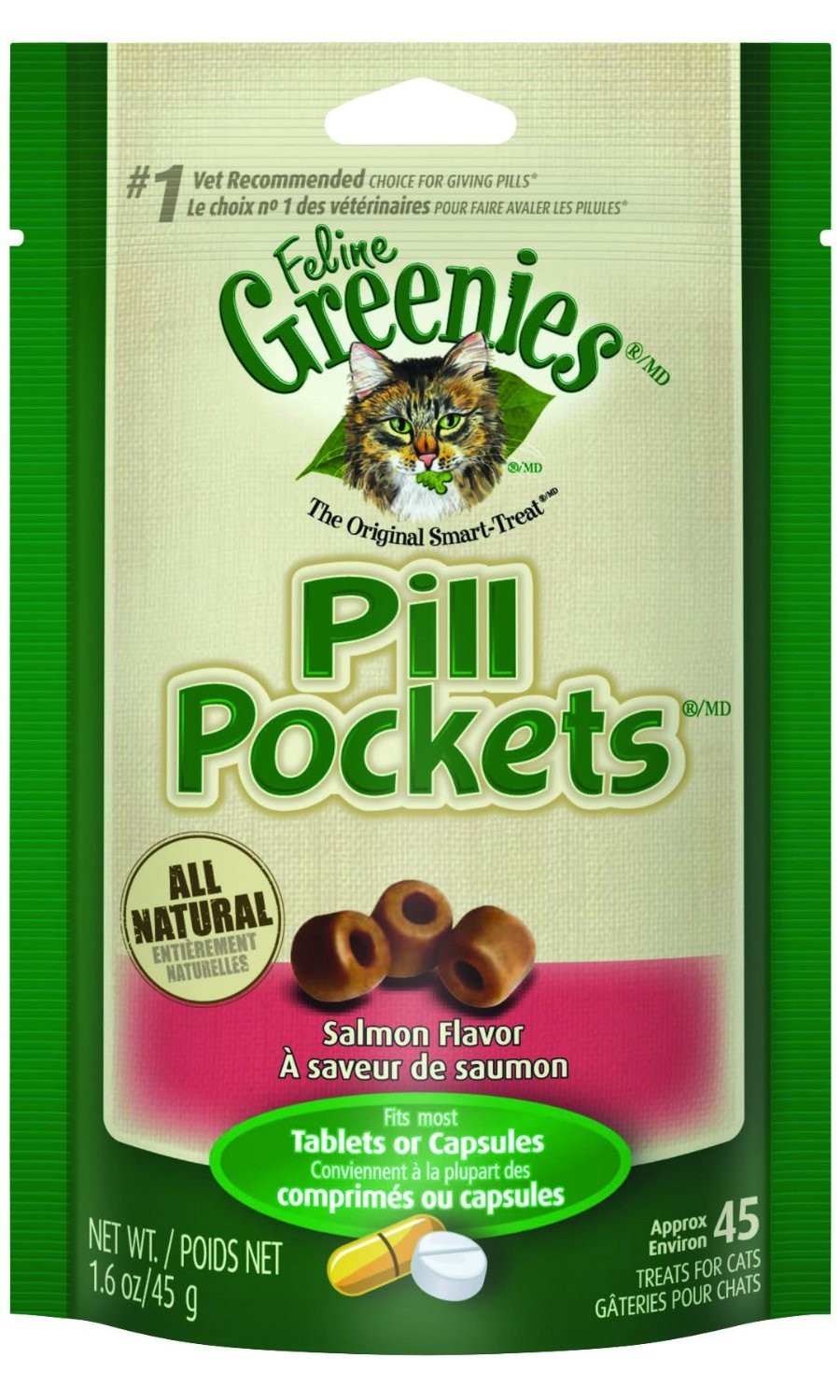 Greenies Pill Pockets - Pill Pockets Salmon Flavor for Cats (Tablets