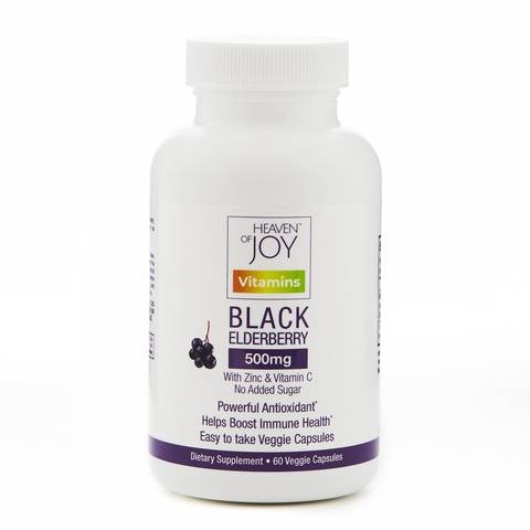 Heaven of Joy - Black Elderberry 500 mg (with Zinc & Vitamin C) - 60