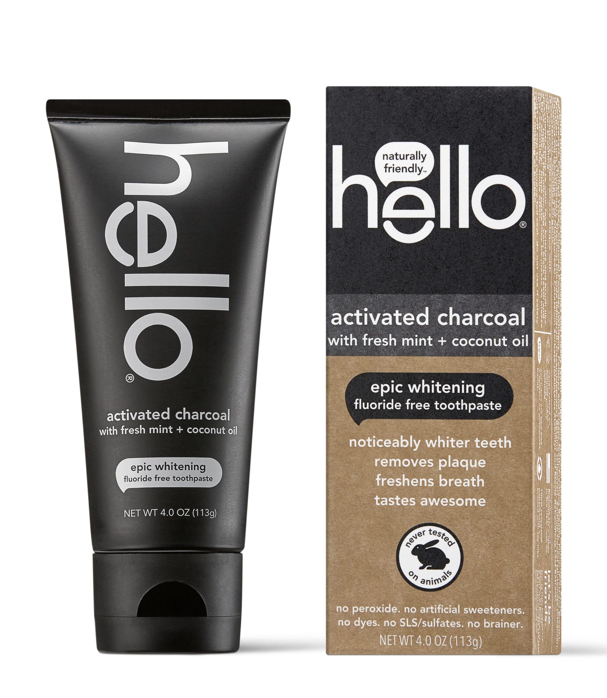 Hello - Activated Charcoal Toothpaste (fluoride free) - Fresh Mint +