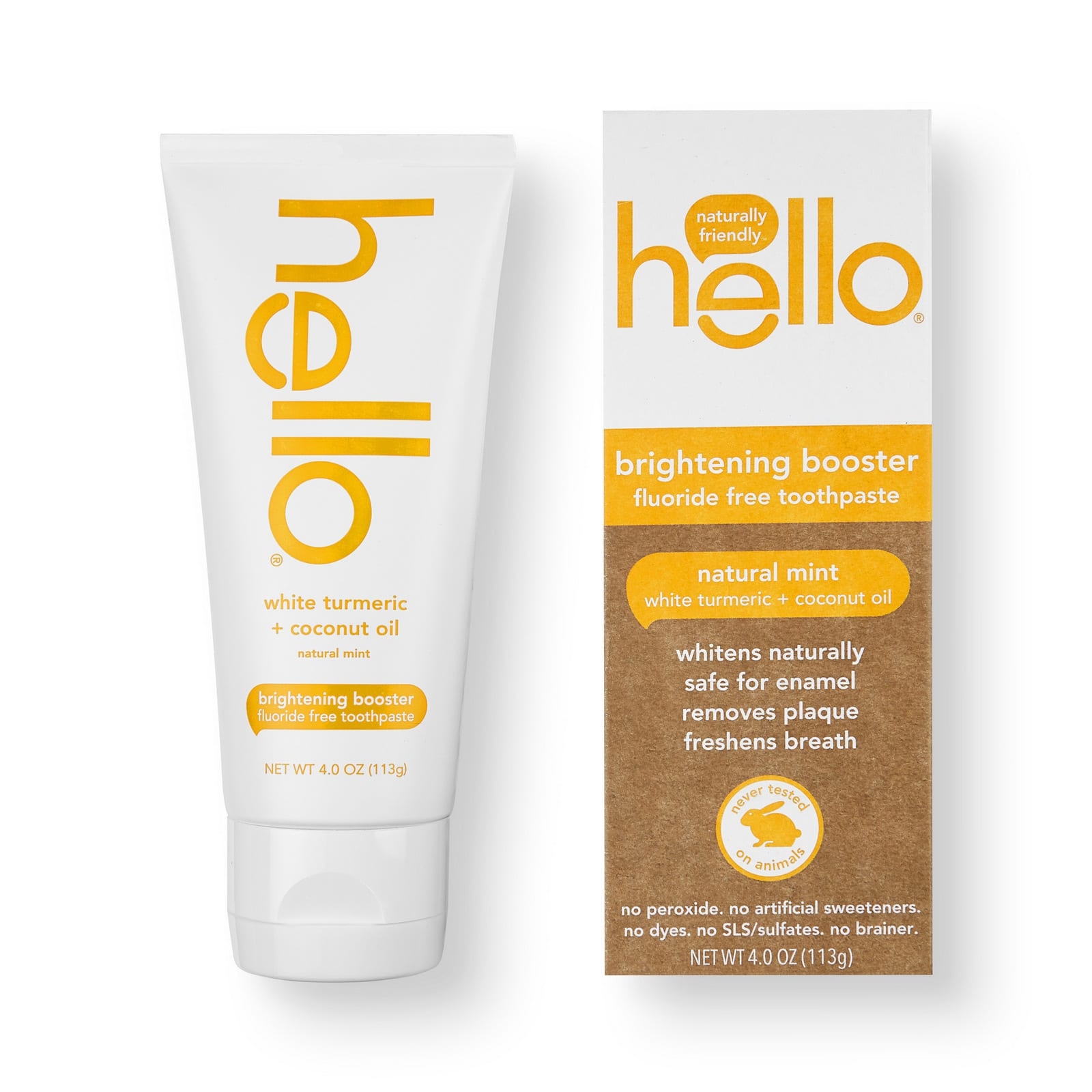 Hello - Brightening Booster Toothpaste (fluoride free) - Natural Mint