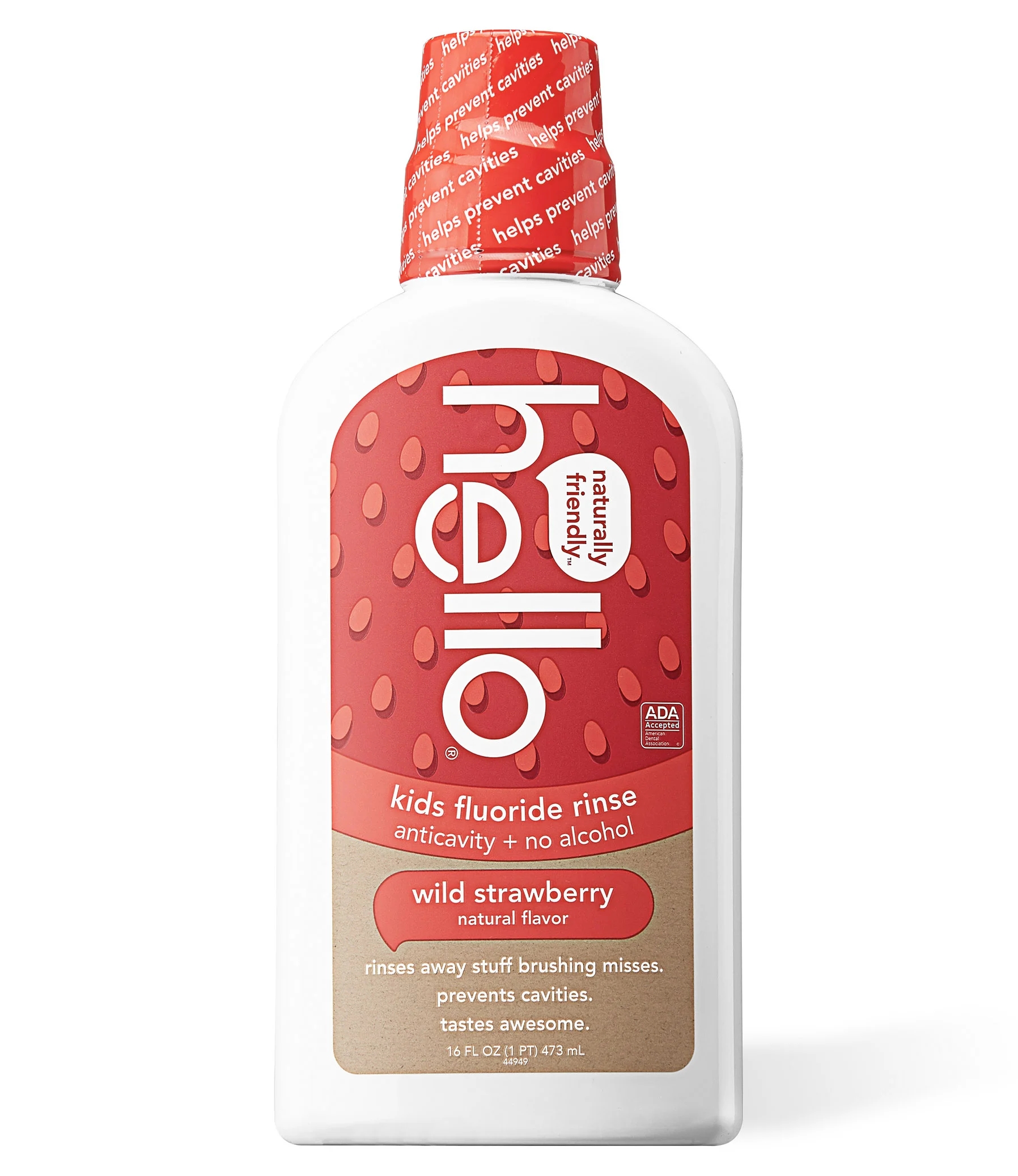 Hello - Kids Anticavity Mouthwash (fluoride free) - Strawberry Natural