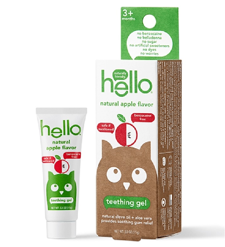 Hello - Teething Gel, Natural Apple Flavor - 0.53 oz (15 Grams)