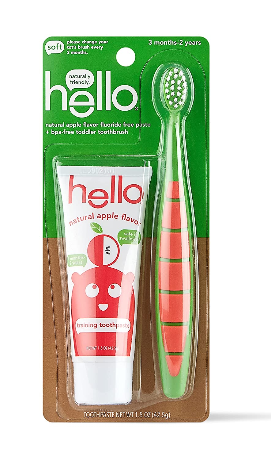 Hello - Toddler Training Bundle (Paste and Brush), Natural Apple