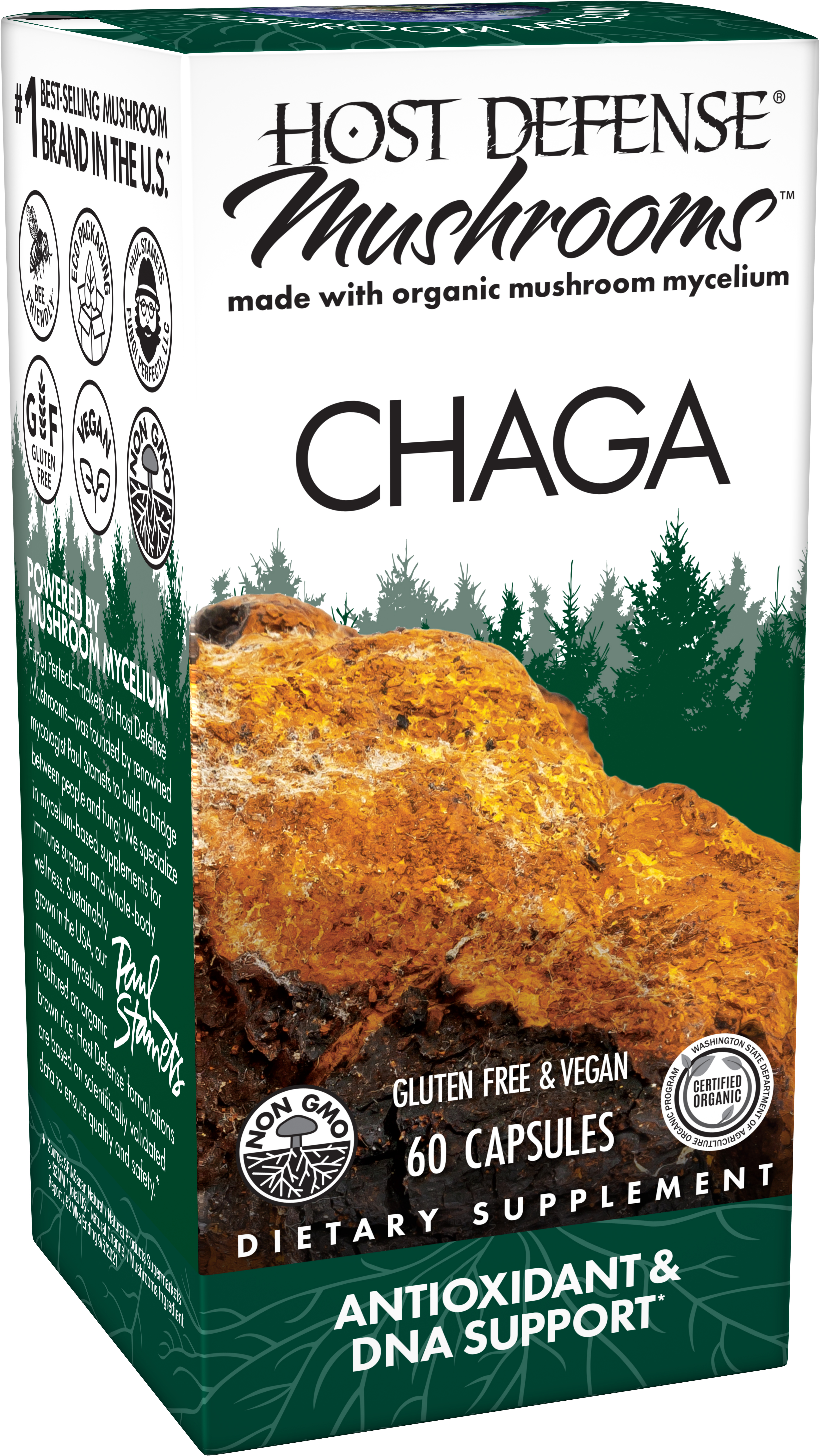 Host Defense - Chaga - 60 Vegetarian Capsules