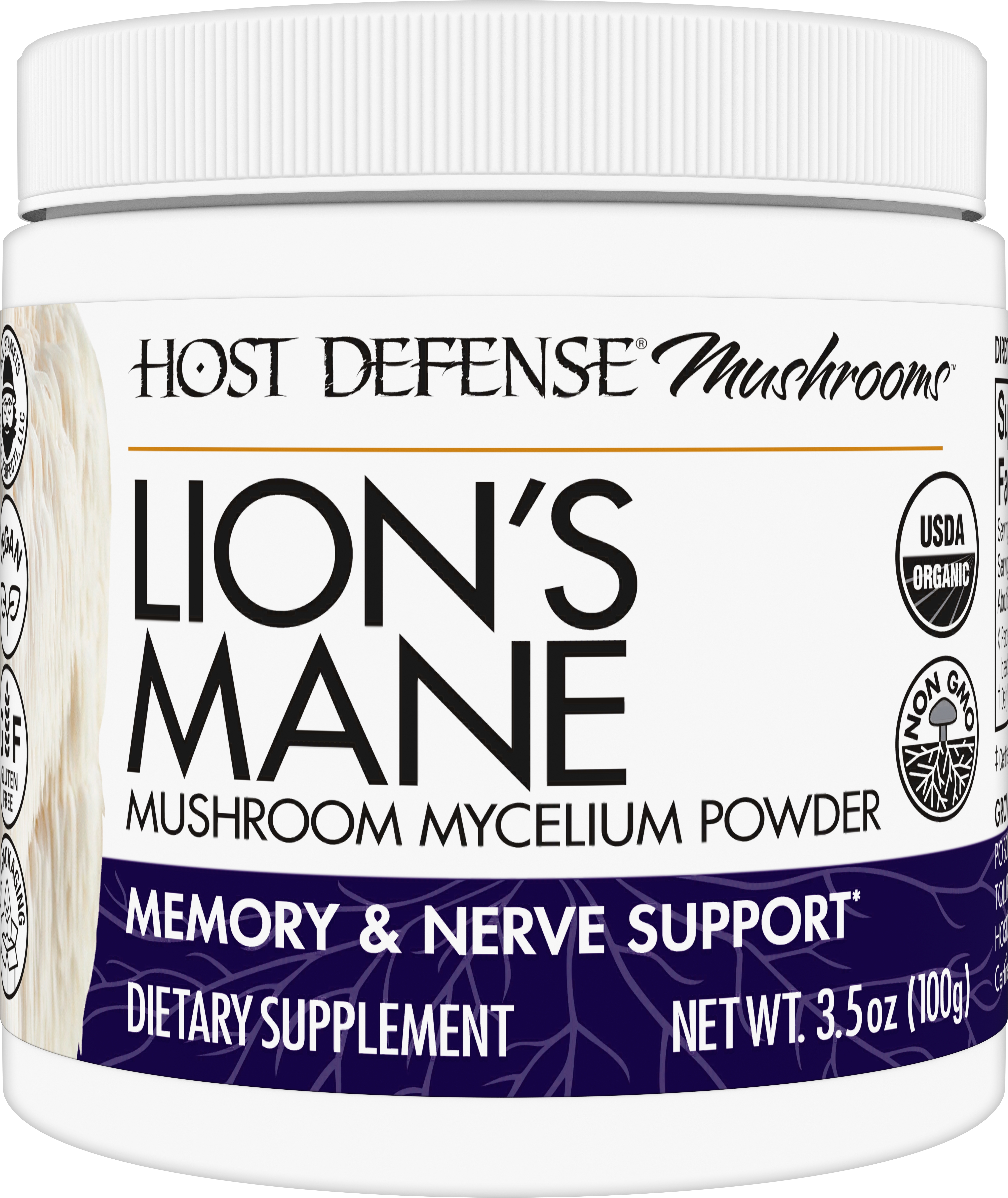 Host Defense - Lion's Mane Powder - 3.5 oz (100 Grams)