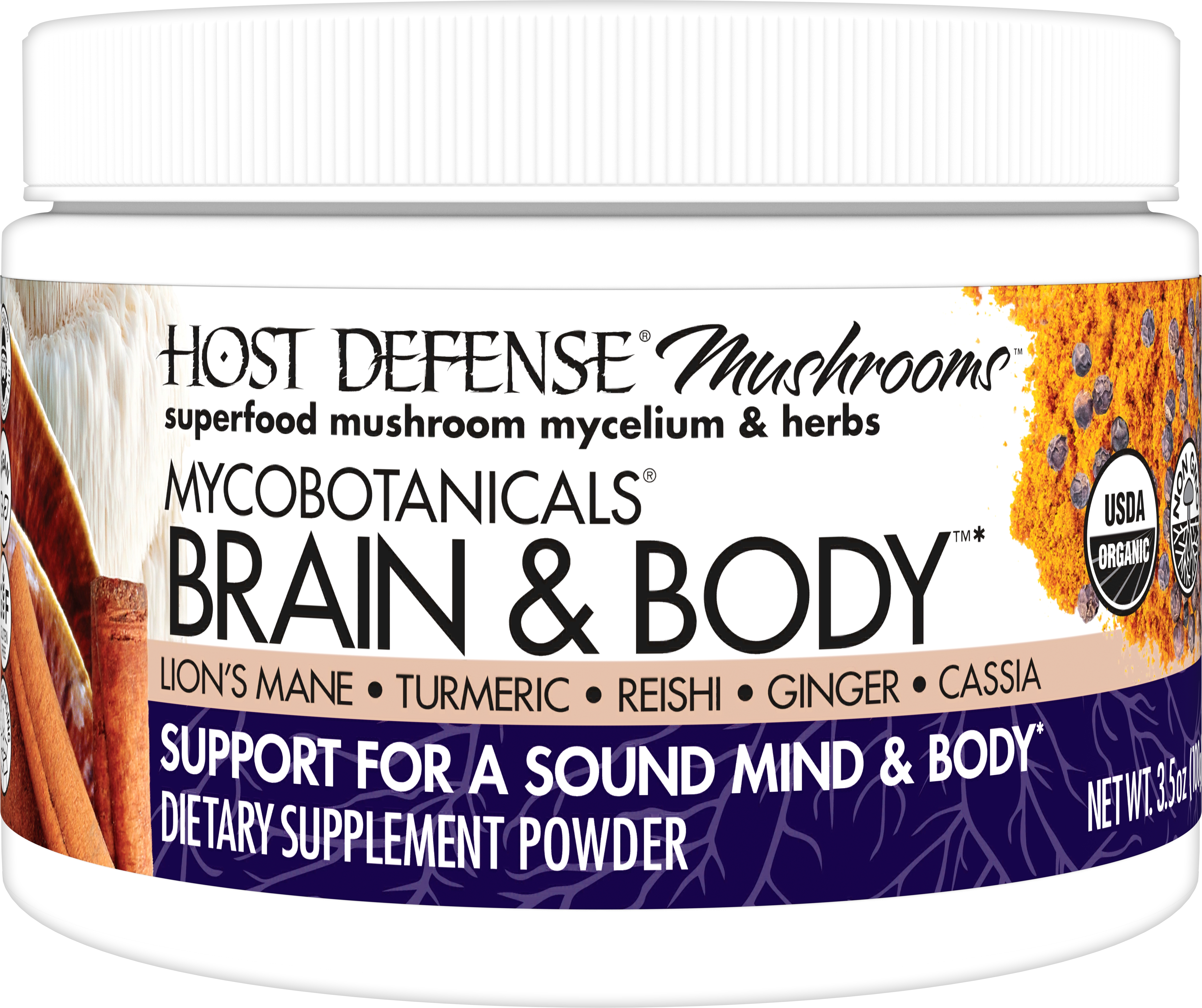 Host Defense - MycoBotanicals Brain & Body Powder - 3.5 oz (100