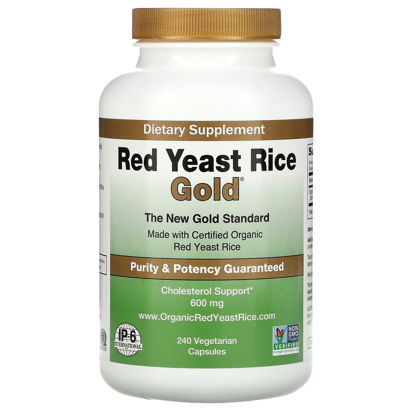 IP-6 - Red Yeast Rice Gold - 240 Vegetarian Capsules