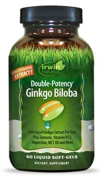 Irwin Naturals - Double-Potency Ginkgo Biloba - 60 Liquid Soft-Gels