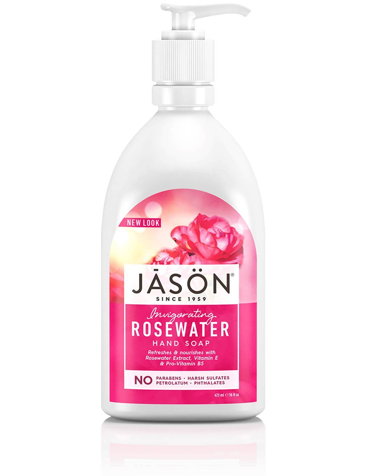 Jason Natural Products - Invigorating Rosewater Hand Soap - 16 fl. oz