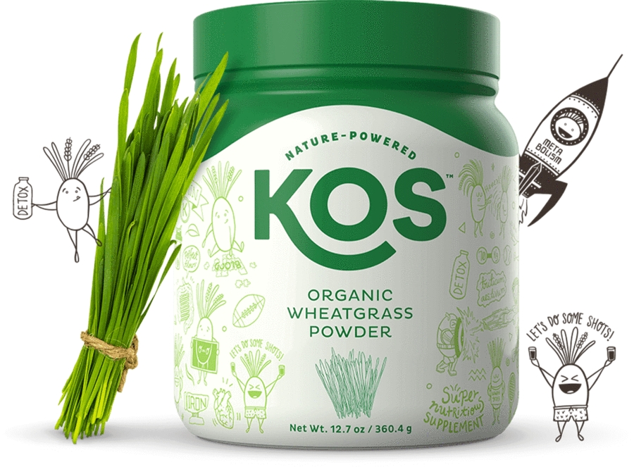 KOS - Organic Wheatgrass Powder - 12.7 oz (360 Grams)