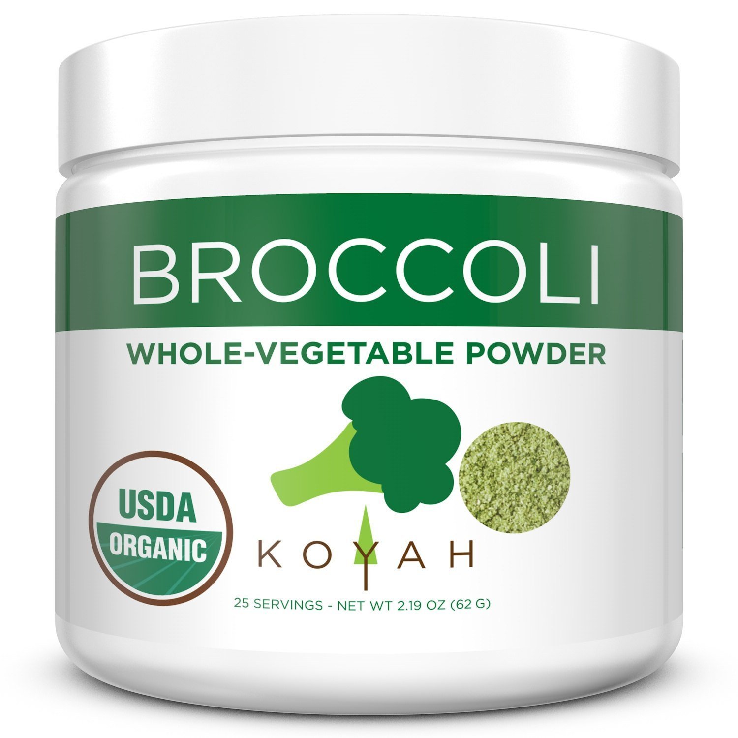 Koyah - Organic Freeze-Dried Broccoli Powder - 2.19 oz (62 Grams)