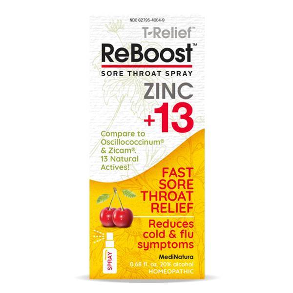 MediNatura - T-Relief Zinc +13 Sore Throat Spray, Cherry Flavor -