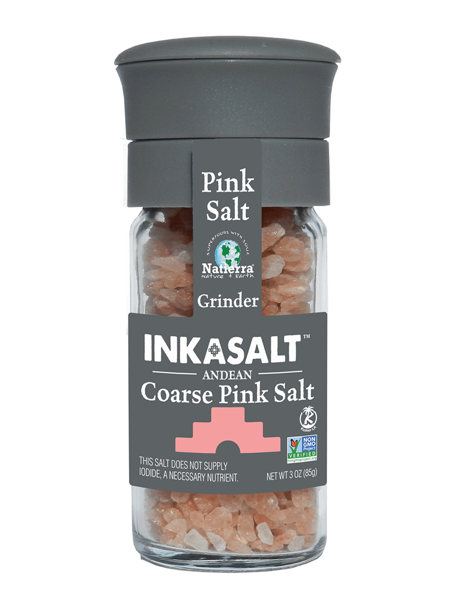 Natierra - InkaSalt Fair Trade Pink Salt (Grinder) - 3 oz (85 Grams)