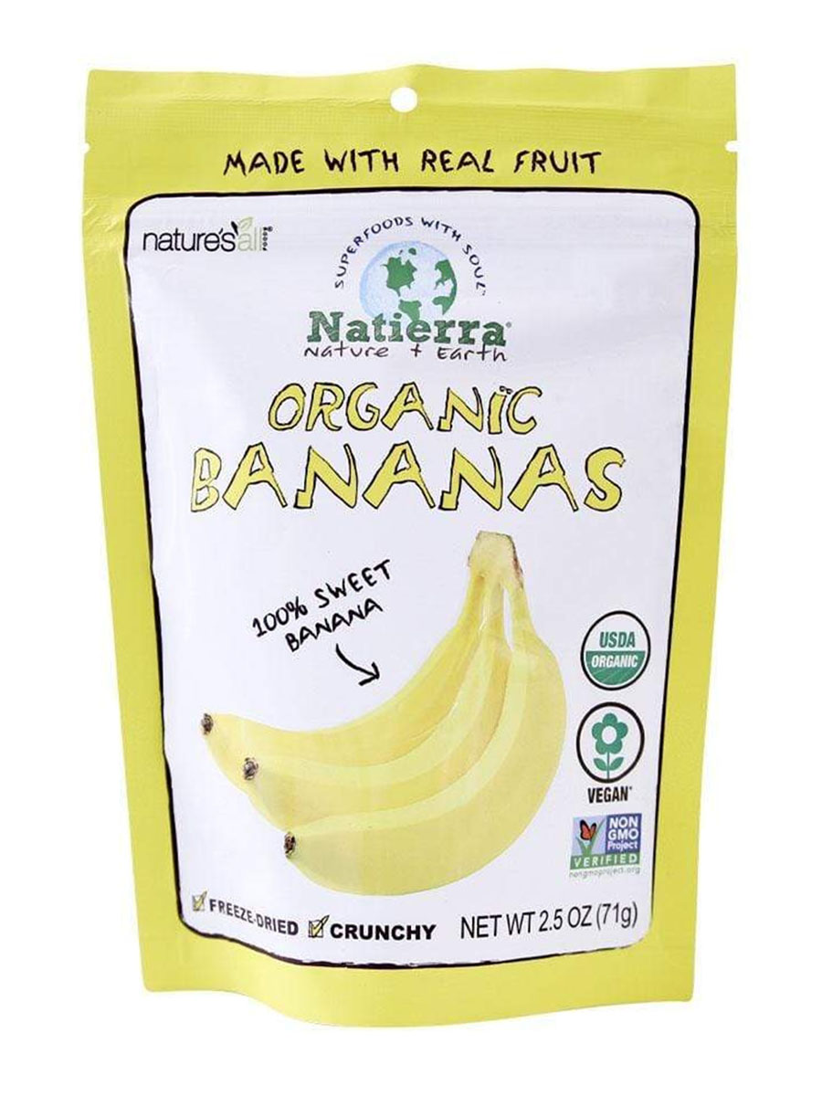 Natierra - Organic Freeze-Dried Bananas - 2.5 oz (71 Grams)