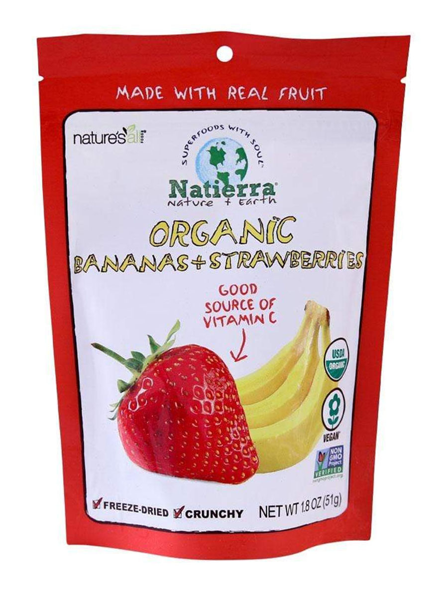Natierra - Organic Freeze-Dried Bananas + Strawberries - 1.8 oz (51
