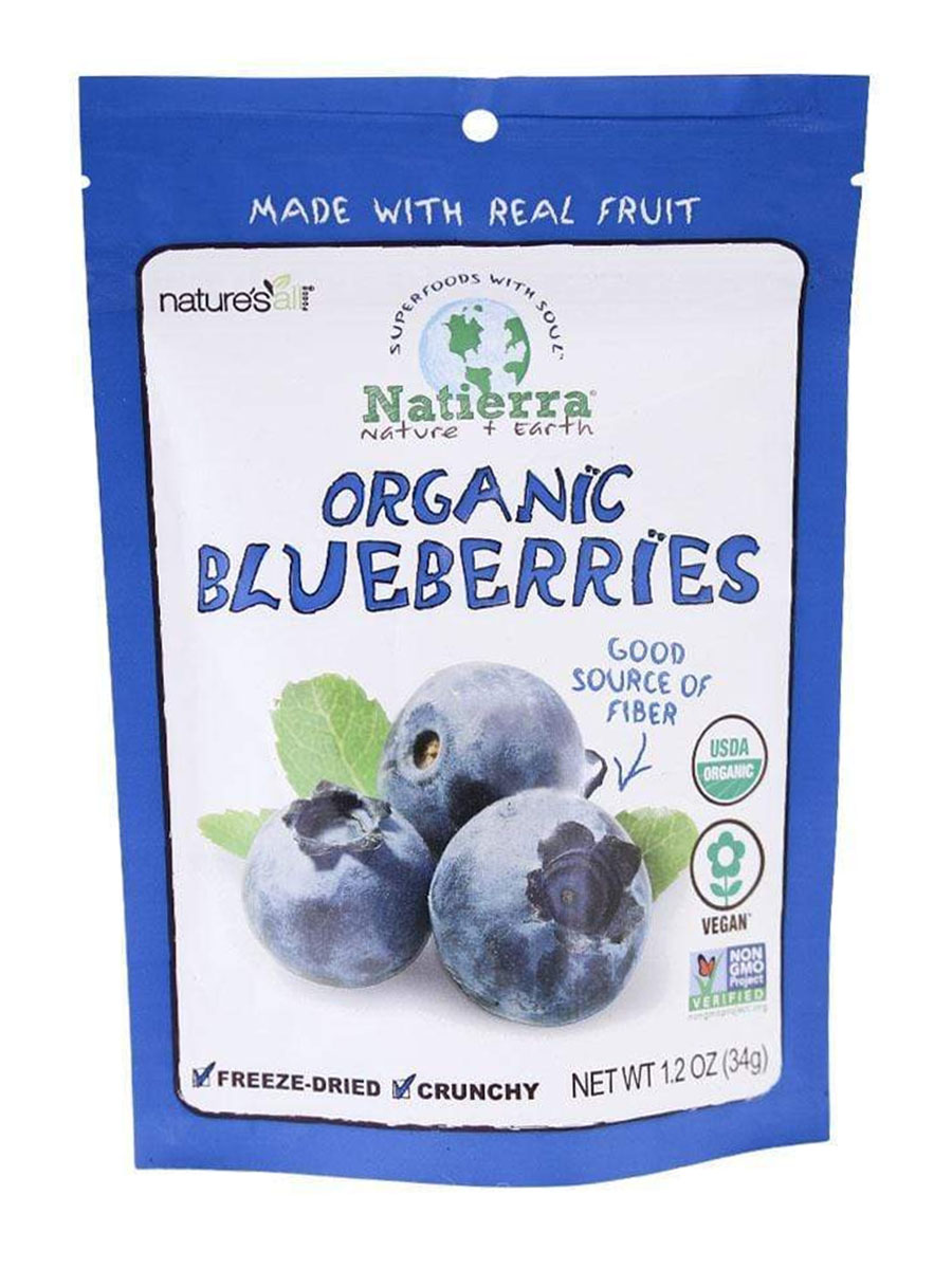 Natierra - Organic Freeze-Dried Blueberries - 1.2 oz (34 Grams)