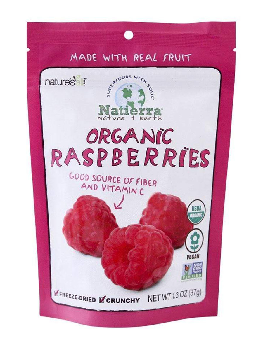 Natierra - Organic Freeze-Dried Raspberries - 1.3 oz (37 Grams)