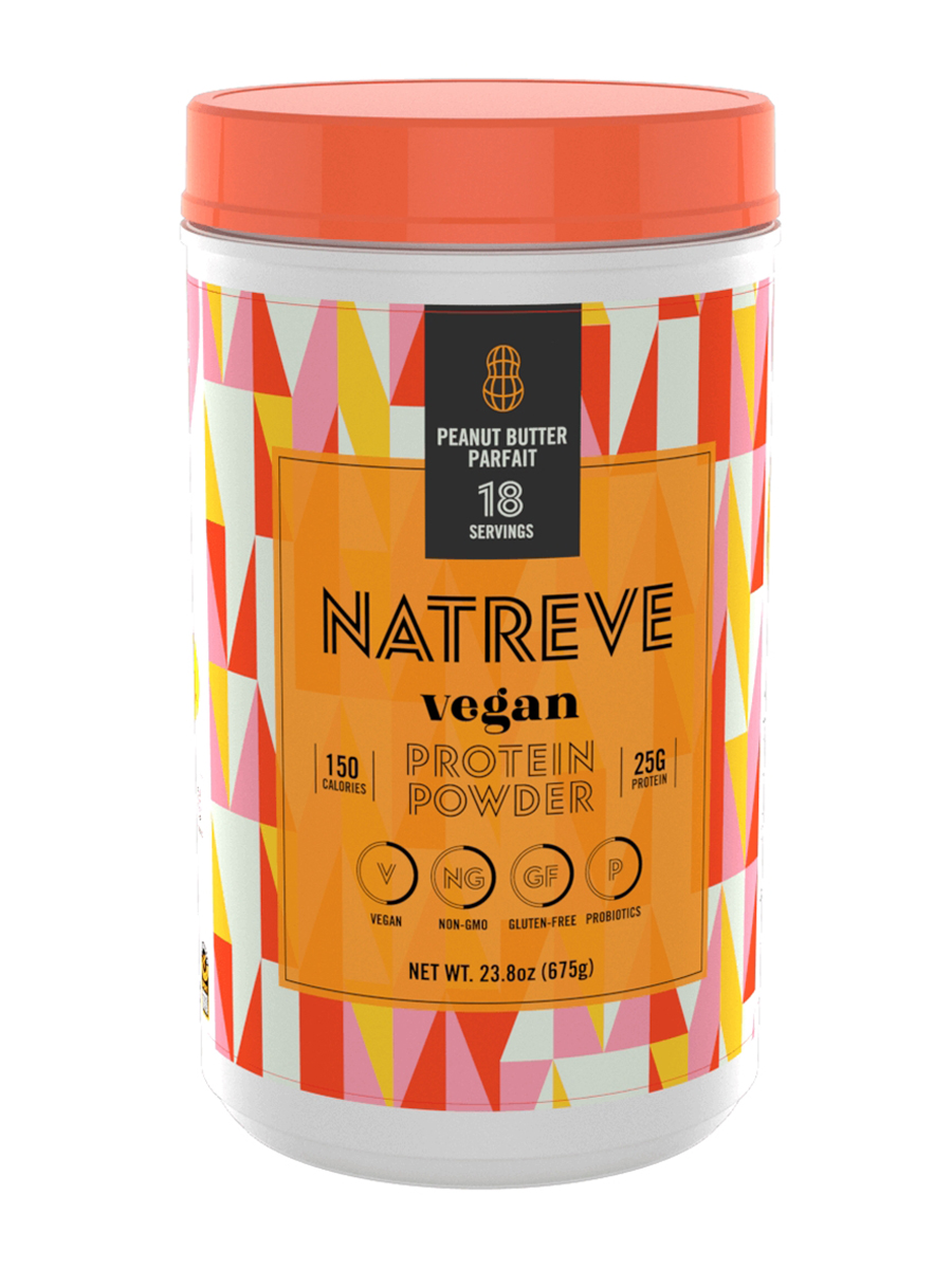 Natreve - Vegan Protein Powder, Peanut Butter Parfait Flavor - 23.8 oz