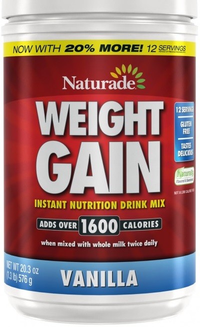 Naturade - Weight Gain Powder, Vanilla - 20.3 oz (576 Grams)