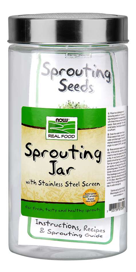 NOW - NOW Real Food - Sprouting Jar with Stainless Steel Screen and