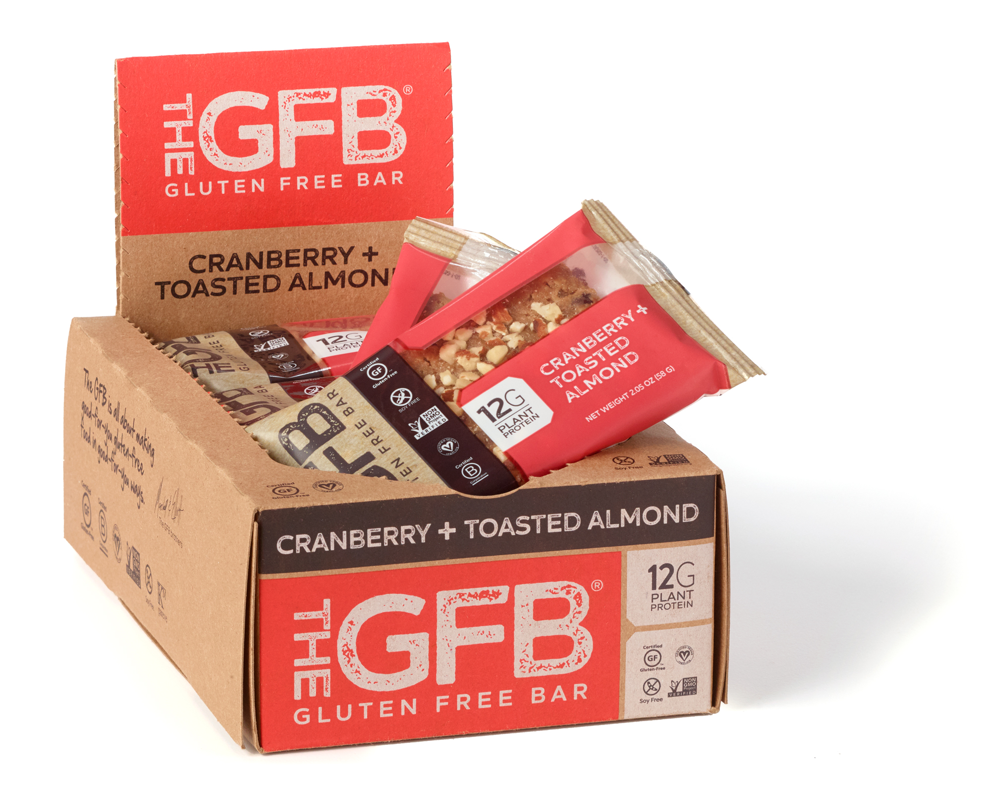 The GFB: Gluten Free Bar - Cranberry Toasted Almond Protein Bar - Box