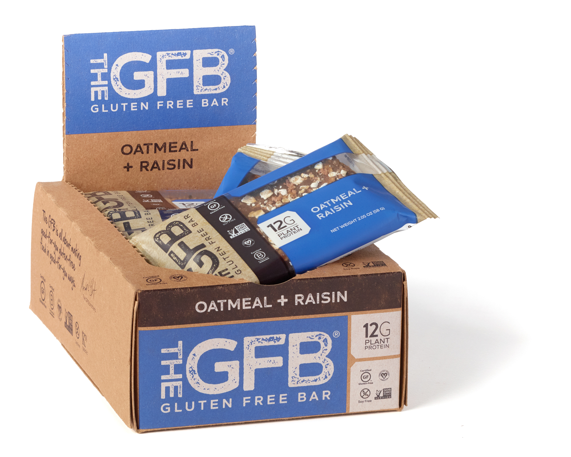 The GFB: Gluten Free Bar - Oatmeal Raisin Protein Bar - Box of 12 Bars